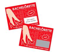 Bachelorette Dare Cards Game - 25 Hilarious Scratch-Off Challenges for Girls Night, Bridal Shower, Bride Tribe, Party Favors & Games - Fun Game for Bridesmaids & Bride-to-Be. Red. Made in USA