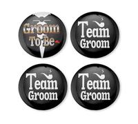 Bachelorette Party Badge Pins Set Team Groom Bride Button Brooch Pin Wedding Day Favors Accessories Marriage Bach Party Decorations, Alloy Steel, no gemstone