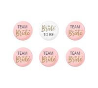 Bachelorette Party Buttons Pins Rose Gold Team Bride Badge Pins for Bride to Be Bridal Shower Wedding Party Accessories, S, Metal, no gemstone