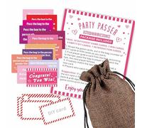 Bachelorette Party Pass The Bag Game Kit, 44 Tip Cards With 1 Pass Bag, Funny Party Game For Adults, Ladies Night, Bridal Shower Party, Group Activity, Party Supplies (Brown) - A07