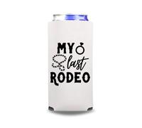 Bachelorette Party Skinny Coolers, My Last Rodeo - Let's Get Rowdy, Engagement Gift, Wedding Coolies, Slim Spiked Seltzer (1 White Coolie - My Last Rodeo)