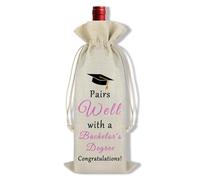 Bachelor's Degree Gift Wine Bag Graduation Wine Gift Bag Pairs Well With A Bachelor's Degree Wine Bottle Bag Bachelor's Gift Party Favors