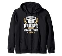 Bachelor's Degree MISSION ACCOMPLISHED 2026 Funny Bachelors Zip Hoodie