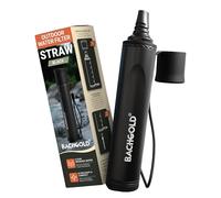 Bachgold Water Filter Straw Survival - Portable Camping Water Purification System | Removes 99.99% Viruses, Bacteria & Protozoa | 2-Stage Electroadsorption + 70 cm Tube, Black
