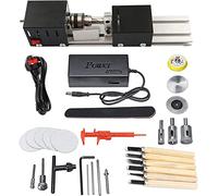 Bachin Mini Lathe Beads Polisher Machine DIY CNC Machining for Table Woodworking Wood DIY Tool Lathe Standard Set DC 12V-24V 96W