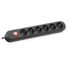 Bachmann 381.152K Table Smart 6X Socket, 1 x Switch, Child Protection, 5.0 m Cable, Black