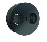 Bachmann 931.131 Twist 1xCEE7/3 USB Charger 1 x USB 2m AEH, RAL9005 30GE Black