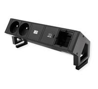 BACHMANN DESK2 2xUTE 1xUSB C 30W 1xCM 0.2m GST18 RAL9005