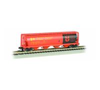 Bachmann Industries Inc. 19154 American Canadian 4-Bay Cylindrical Grain Hopper Government of Canada - N Scale, Red
