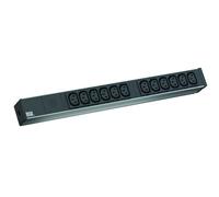 Bachmann IT PDU aluminium 19 inch 1HE 12 x C13 socket, cable C14 plug