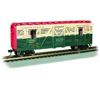 Bachmann Trains - 40' Animated Stock Car - Christmas NP&S® #12040 with Reindeer - HO Scale, Silver