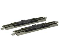 Bachmann Trains 44528 (Snap-Fit E-Z TRACK 9” STRAIGHT RERAILER (2/card) -NICKEL SILVER Rail With Gray Roadbed-HO Scale, Grey, 6 UK
