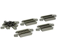 Bachmann 44541 Snap-Fit E-Z Track 90 Degree Crossing (1/Card) -Nickel Silver Rail with Gray Roadbed-HO Scale