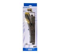 Bachmann Trains - E-Z COMMAND DCC EQUIPPED TURNOUT - LEFT - NICKEL SILVER E-Z TRACK With Grey Roadbed - HO Scale, Medium