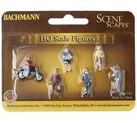 Bachmann Trains - FIGURES - CITY PEOPLE with MOTORCYCLE (7pcs/pk) - HO Scale