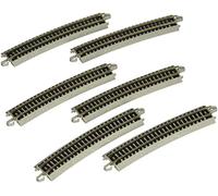 Bachmann Trains - Snap-Fit E-Z TRACK 19” RADIUS CURVED TRACK (6/card) - NICKEL SILVER Rail With Grey Roadbed - N Scale