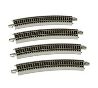 Bachmann Trains - Snap-Fit E-Z TRACK 22” RADIUS CURVED TRACK (4/card) - NICKEL SILVER Rail With Gray Roadbed - HO Scale