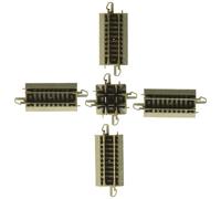 Bachmann Trains - Snap-Fit E-Z TRACK 90 DEGREE CROSSING (1/card) - NICKEL SILVER Rail With Grey Roadbed - N Scale, 8