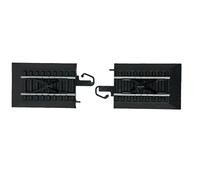 Bachmann Trains - Snap-Fit E-Z TRACK HAYES BUMPERS (2/card) - STEEL ALLOY Rail With Black Roadbed - HO Scale Grey, 8