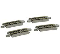 Bachmann Trains - Snap-Fit E-Z TRACK ONE-THIRD SECTION 18” RADIUS CURVED (4/card) - NICKEL SILVER Rail With Gray Roadbed - HO Scale