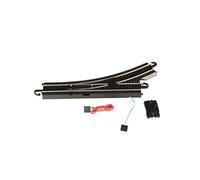 Bachmann Trains - Snap-Fit E-Z TRACK REMOTE TURNOUT - LEFT (1/card) - STEEL ALLOY Rail With Black Roadbed - HO Scale