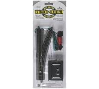 Bachmann Trains - Snap-Fit E-Z TRACK REMOTE TURNOUT - RIGHT (1/card) - NICKEL SILVER Rail With Grey Roadbed - N Scale, 8