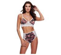 Baci - Floral Lace Bra Set with High Waist