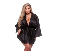 Baci Lingerie All Satin Robe Black XL