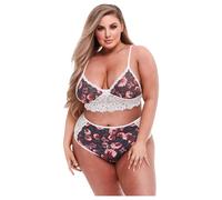 Baci Plus Size - Floral Lace Bra Set