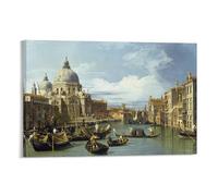 BACION Canaletto Oil Painting, The Entrance to The Grand Canal Canvas Wall Art Customised Personalised Photo on Canvas for Bedroom Room Picture Digitally Printed