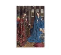 BACION Jan Van Eyck Framed Art, The Annunciation Canvas Prints of Reproduction Artwork Pictures on Canvas Wall Art for Home Office Decorations