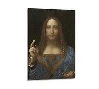 BACION Salvator Mundi Framed Art, Leonardo Da Vinci Canvas Prints of Reproduction Artwork Pictures on Canvas Wall Art for Home Office Decorations