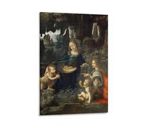 BACION The Virgin of The Rocks Framed Art, Leonardo Da Vinci Canvas Prints of Reproduction Artwork Pictures on Canvas Wall Art for Home Office Decorations