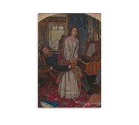 BACION William Holman Hunt Oil Painting, The Awakening Conscience Canvas Wall Art Customised Personalised Photo on Canvas for Bedroom Room Picture Digitally Printed