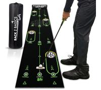 Back 2 Basics 10ft Putting Golf Mat - True-to-Life Green Simulation Golf Putting Mat - Ideal Indoor/Outdoor Training Aid - Created by Expert Golfers - Ideal Golf Gifts for Golf Lovers (Black)