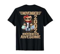 (Back) 24 Year November 2002 Teddy Bear 24th Birthday Women T-Shirt