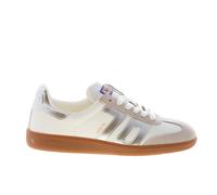 BACK 70 women shoes Cloud sneaker milk leather light beige suede and silver