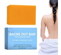 Back Ac-ne Soap Bar, Clear Skin Soap Bar Turmeric C & Alpha Body Cleanser, Ex-foliating Bars Natural Ac-ne for Back, Chest & Shoulder Care & Daily Shower Use