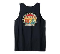 (Back) Awesome Since October 1975 Vintage Retro 51st Birthday Tank Top