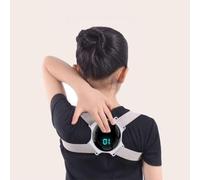 Back Brace, Posture Corrector Kids with Smart Sensor Vibration Reminder Posture Brace Trainer Straightener to Improve Slouch,Thoracic Kyphosis Adjust Posture (Color : Gray)