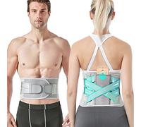 Back Braces For Lower Back Pain Relief With Bionic Support Plate, Back Support Belt For Women Men, Adjustable Lumbar Decompression Belt For Herniated Disc, Sciatica, Scoliosis (Color : Grey, Size :