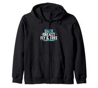 Back Breast Fly Free Swim Life Zip Hoodie