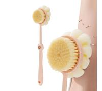 Back brush for the shower, with long handle for back cleaning, dense double bristles, double-sided quick-drying, thorough cleaning of dirt for skin peeling, men, teenagers