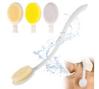 Back Brush with Long Handle, 3-in-1 Back Bath Brush for Showering, Removable Back Scrubber for Men and Women, Shower Brush, Elderly People with Restricted Arm Movement