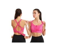 Back Closure Criss Cross Wireless Padded Sports Bra 2Xl