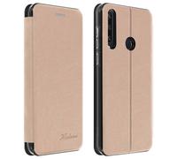Back Cover for Huawei Y6p Textured leather with Stand function - rose gold