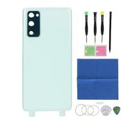 Back Cover Glass for Galaxy S20 FE 5G G781, Replacement Back Door Cover with Pre Installed Camera Frame, Back Battery Door Panel Housing with Repair Tool Kit (Light Green)