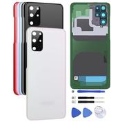 Back Cover Glass for Samsung Galaxy S20+ Plus G985, G986 Rear Glass Replacement with Camera Lens + Repair Kit Genuine Rear Housing (Cloud White)