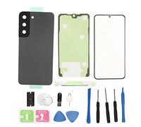 Back Cover Glass for Samsung Galaxy S22, Replacement Back Door Cover with Camera Lens, Back Battery Door Panel Housing with Complete Repair Tool Kit, Easy to Install(Grey)