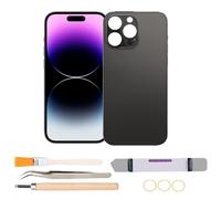 Back Cover Glass Replacement Compatible with iPhone 14 Pro 6.1 inches (Black)